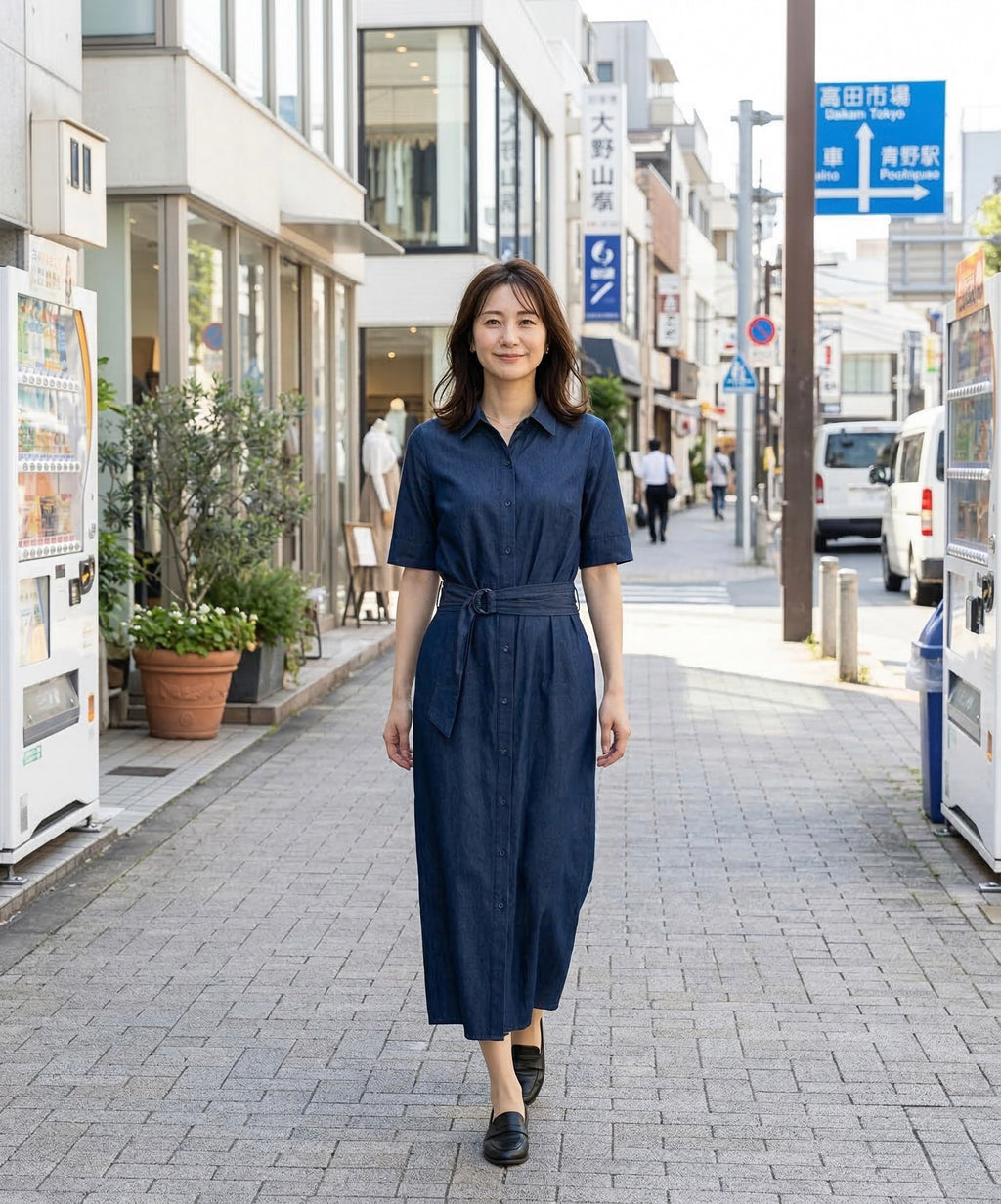 一枚で整う大人のシャツワンピーススタイル